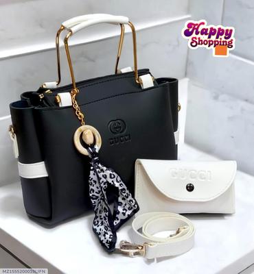 Girl's Rexine Plain Hand Bag Set