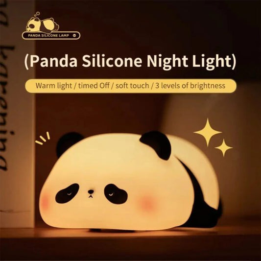 Cute Panda Silicone Night Light – Soft Touch LED Lamp