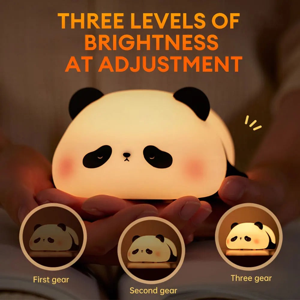 Cute Panda Silicone Night Light – Soft Touch LED Lamp