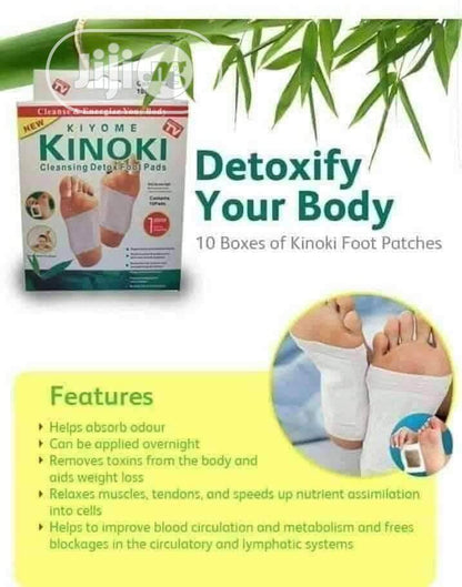 Kiyome Kinoki Detox Foot Pads – Pain-Free Cleansing Patches for Night Detox, Stress Relief & Body Toxin Removal