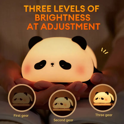 Cute Panda Night Light Silicone Soft Lamp Portable