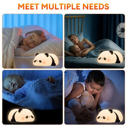Cute Panda Night Light Silicone Soft Lamp Portable